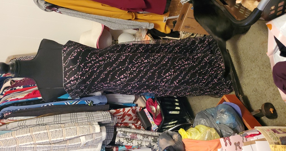 Papell Boutique Black and Pink Prom Dress